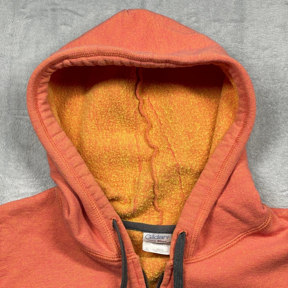 Gildan Full Zip Hoodie Womens Small Orange Alaska Moose Graphic Heavy Blend - Picture 4 of 10